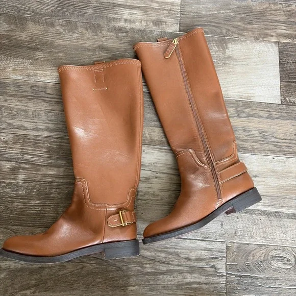 Franco Sarto Merina Knee High Boots Women's Size 6 Brown Stretch‎ Riding