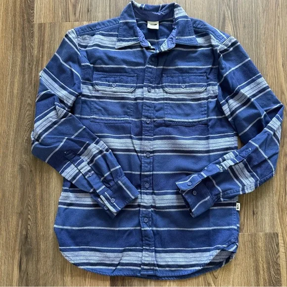 The North Face‎ Men’s Arroyo Flannel Midweight Shirt Small Blue Striped Pockets