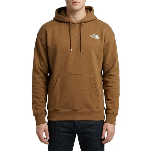 The North Face Men Size XL Brown Circular Design Fleece Sweatshirt Hoodie Jacket