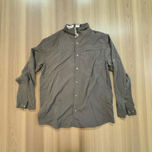 The North Face Mens XL Long‎ Sleeve Hiking Shirt Button Up Outdoor Travel