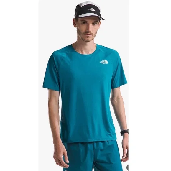 The North Face Mens Flight‎ Series Better Than Naked Shirt Teal Blue Grid Mesh M