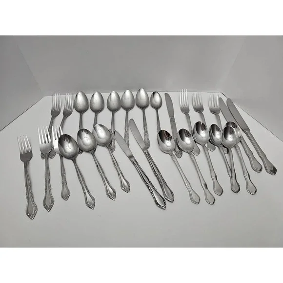 28pc Stainless Steel Silverware Flatware Lot‎ Assorted Pieces Mixed Patterns