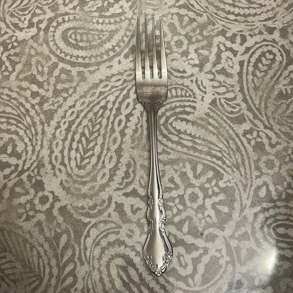 Retroneu stainless steel dinner‎ Fork 18-8 Korea flower pattern