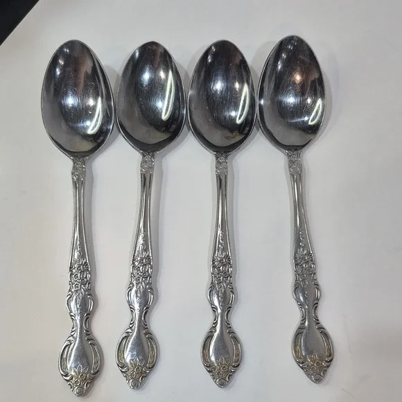 1974 Sears Stainless Steel Ellen Vance Spoon Set, Silver, Glossy, 4 Pieces Read