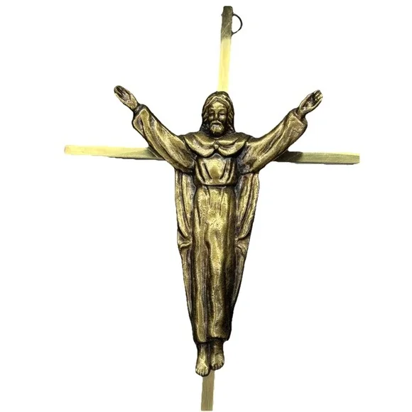 Brass Risen Christ Crucifix Cross 10