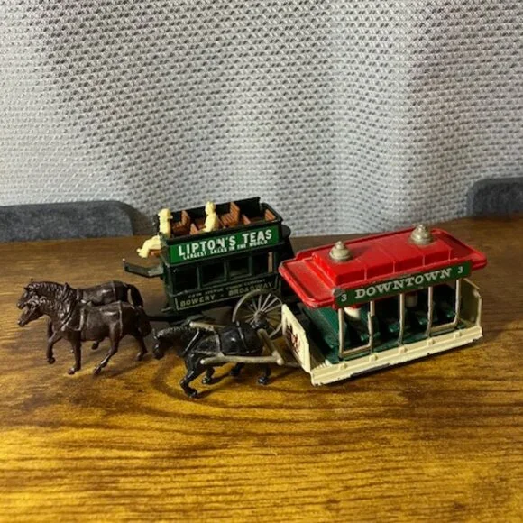 LLedo Horse Drawn Tram and Omnibus Made in England Vintage Die Cast‎ 2