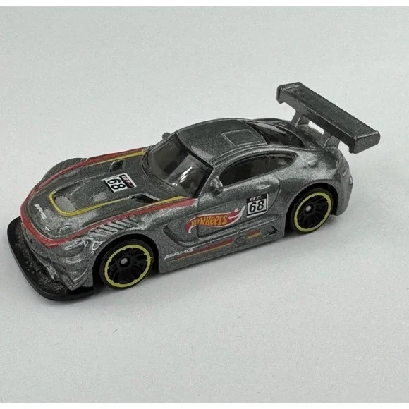Hot Wheels 16 Mercedes-AMG GT3 ZAMAC Silver #68 Legends of Speed FJV46 Diecast