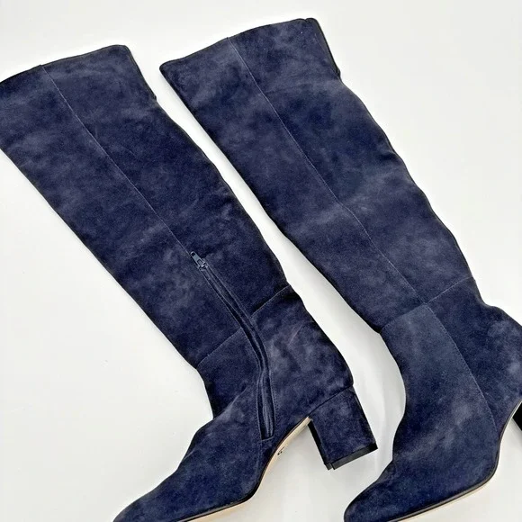 J‎ Crew Blue Suede Over the Knee Boots Size 6.5