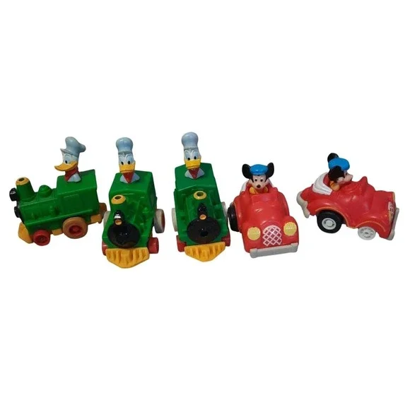 Lot‎ of 5 McDonald's Disney Pull-Back Racers Donald Duck Mickey Mouse Cars VTG