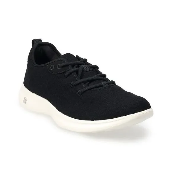 FLX Excel Men Shoes Black Wool Blend Upper Breathable Lite Sneakers 11.5 W Wide