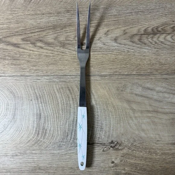Atomic Starburst 50s 60s MCM Mode Danish‎ Sheffield White Blue Carving Knife