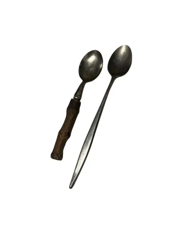 Vintage Japanese Stainless Steel Spoon Lot – Supreme & Wooden Handle