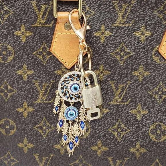 Authentic LV Gold Padlock & Key Set ✨ Luxury Bag Charm w/ Unbranded Keychain