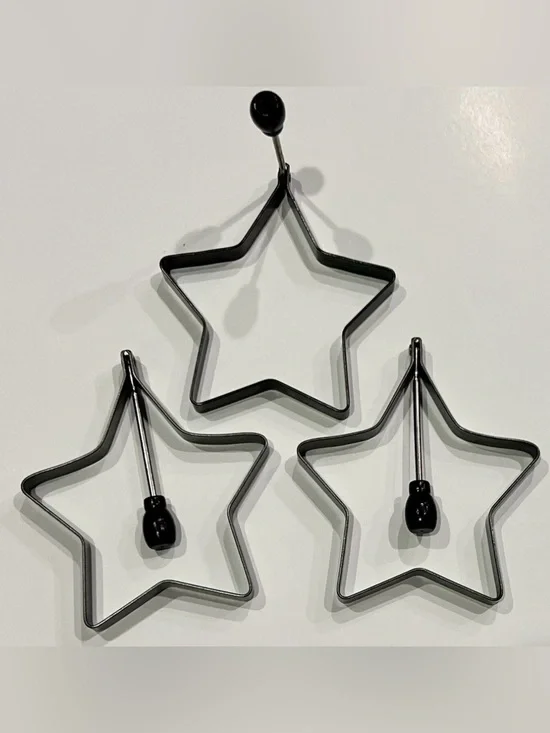⭐️ 3 - Pampered Chef Star Pancake Molds With Handle Cooking USA⭐️