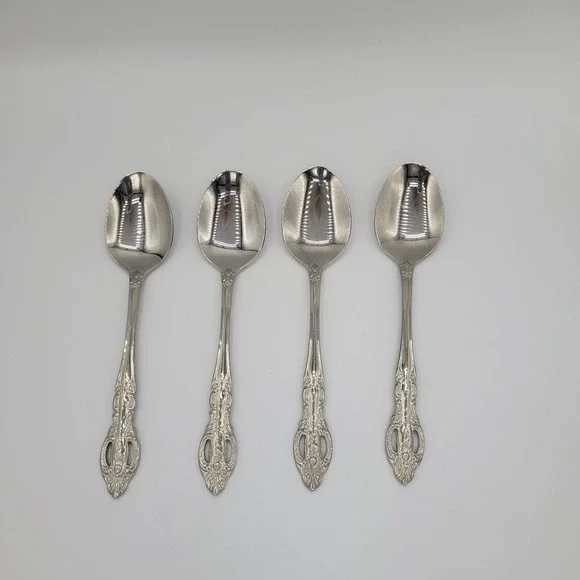 Baroque By Estia‎ Four Soup Spoons Flatware Replacement Silverware Collectible
