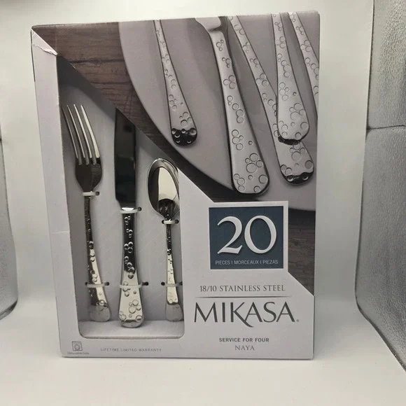 Mikasa Naya 20 Piece Flatware Set 18/10 Stainless Steel Service for 4 New