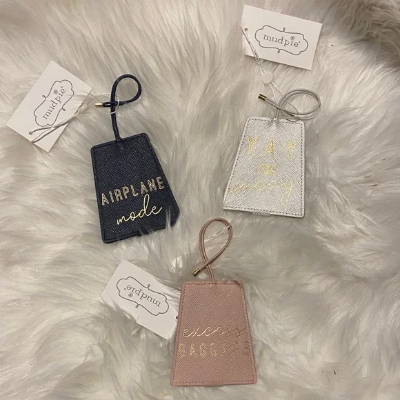 NWT‎ Mud Pie Travel Tag Trio in Navy, White, and Blush
