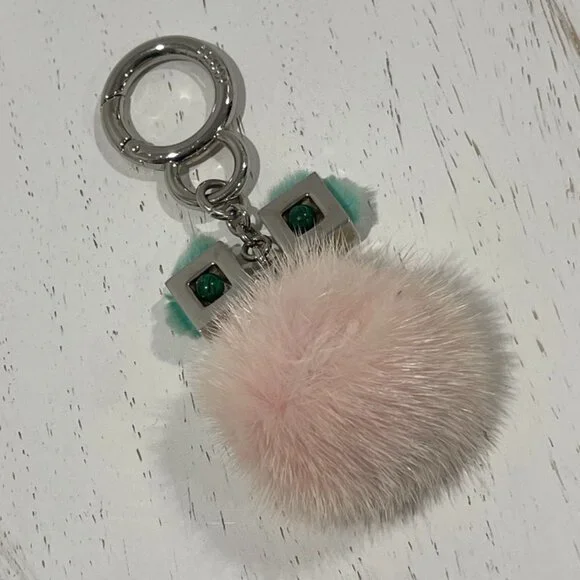 Fendi Mink Fur Hypnoteyes Chick Pom Pom Bag Charm/Key Holder (JB1347)