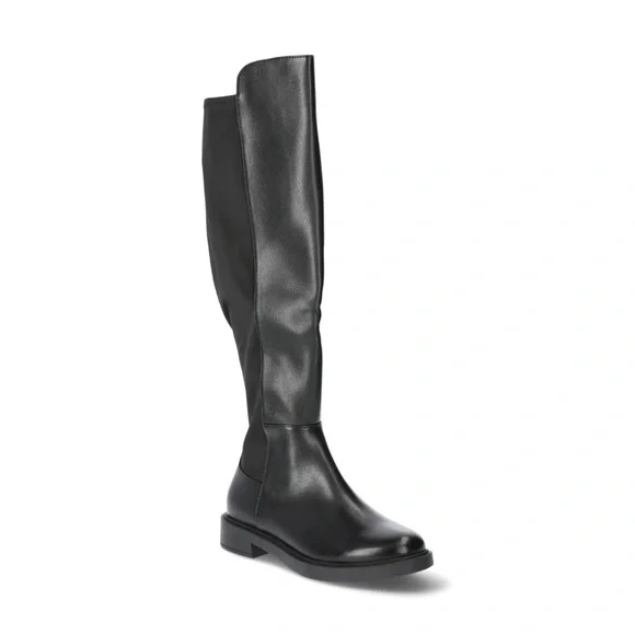 Time and Tru Women's Tall Over The Knee Stretch Black Faux Leather Boots NWT 8WW