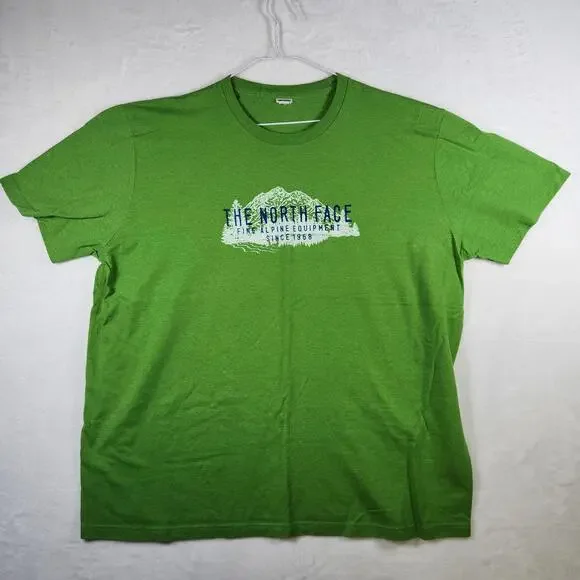 The North Face Green‎ Tshirt Spellout Logo Size XL