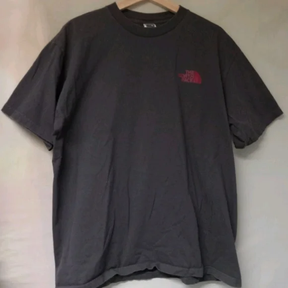 The North Face Men's Charcoal and Red Tee