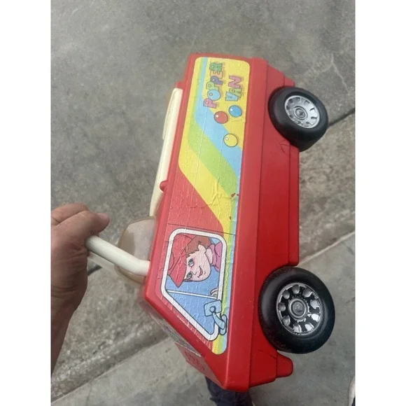 Vintage Playskool Popper Van Push Toy Red Rolling Ball Popper Toddler Toy