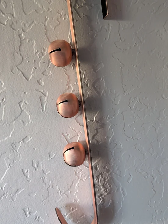 Copper Sleigh Bell Wall Hook Rack - Home Wall Decor Stocking Hanger
