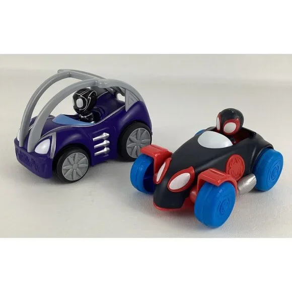 Marvel Spidey & His Amazing Friends Racers Black Panther Miles Morales Cars Lot