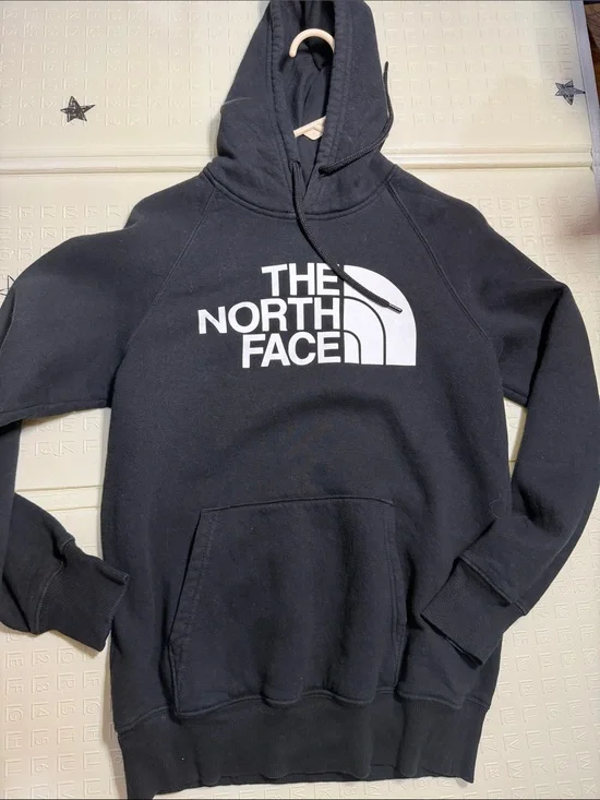 The North Face Black Hoodie with White Logo