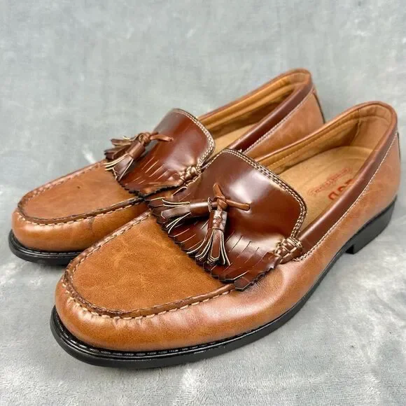 Izod Loafers Mens 11 Brown Slip On‎ Tassel Dress Shoes Business Casual Foam