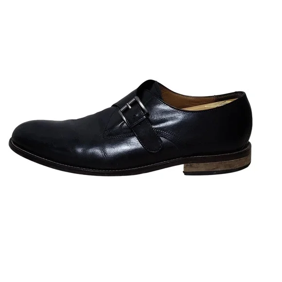 Florsheim 12132 Black Leather Monk Strap Loafers Mens Size 10 Dress Shoes