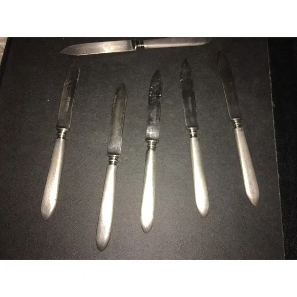 1835 R WALLACE 5 SMALL FRUIT KNIVES 6