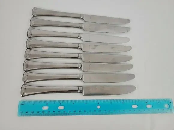 Dinner Knives PORTOLA Lenox Glossy Stainless Steel Flatware Lot of 8