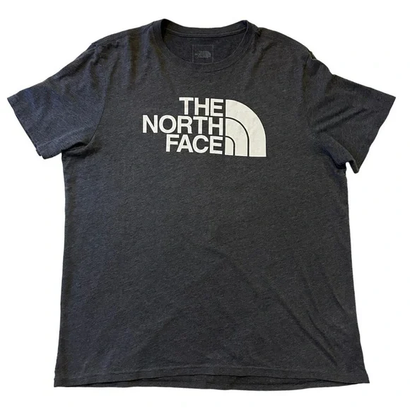 The North Face Big Logo Crewneck Tee Gray White XL