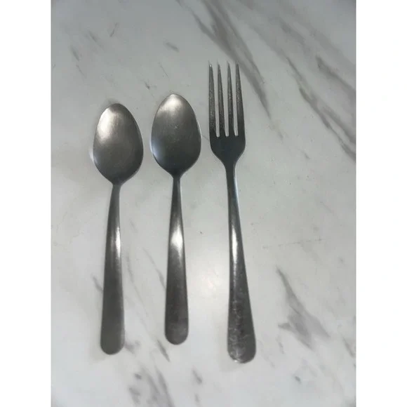 Delco Stainless Steel Dinner Fork 2 Teaspoons Rounded Ends Japan Lot of 3