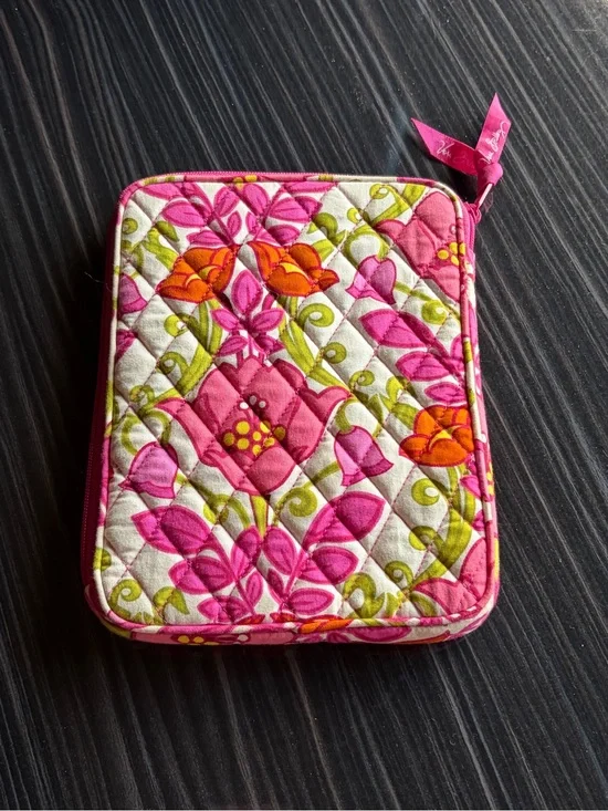 Vera Bradley Pink, Orange & Green Floral Quilted Zip Pouch