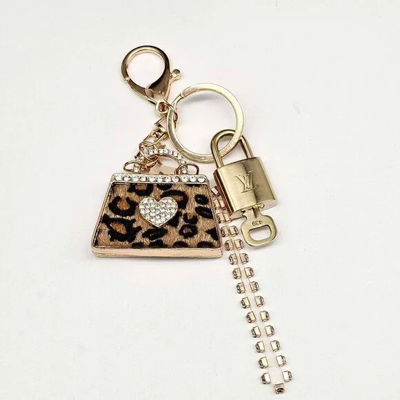 Authentic Louis Vuitton Lock & Key Gold ✨ Unbranded Keychain Bag Charm LV