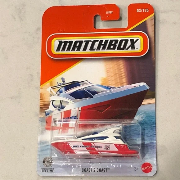Mattel Matchbox Red and White Coast 2 Coast Boat