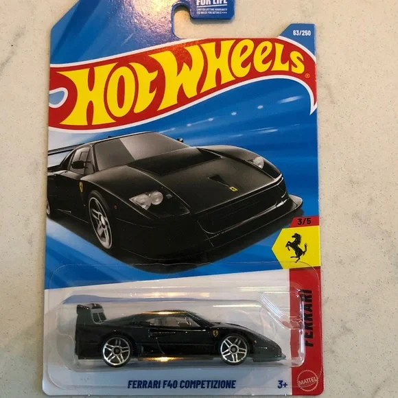 Mattel Hot Wheels Black Ferrari F40 Toy Car