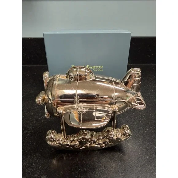 Reed & Barton Zoom Zoom Silverplate Airplane Coin Bank 4.75