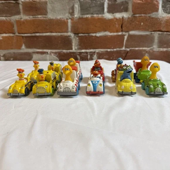 1981 SESAME STREET‎ DIE CAST CARS Big Bird Cookie Monster Playskool Muppets 12