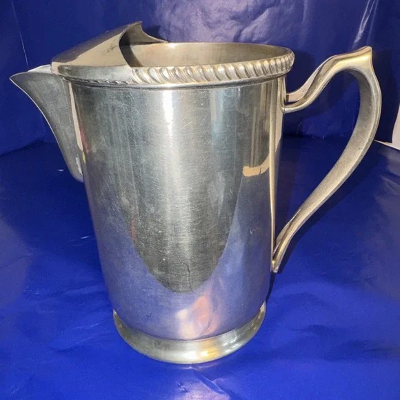 ANTIQUE GRAND SILVER CO. WEAR BRITE NICKLE-SILVER PITCHER ~ 8