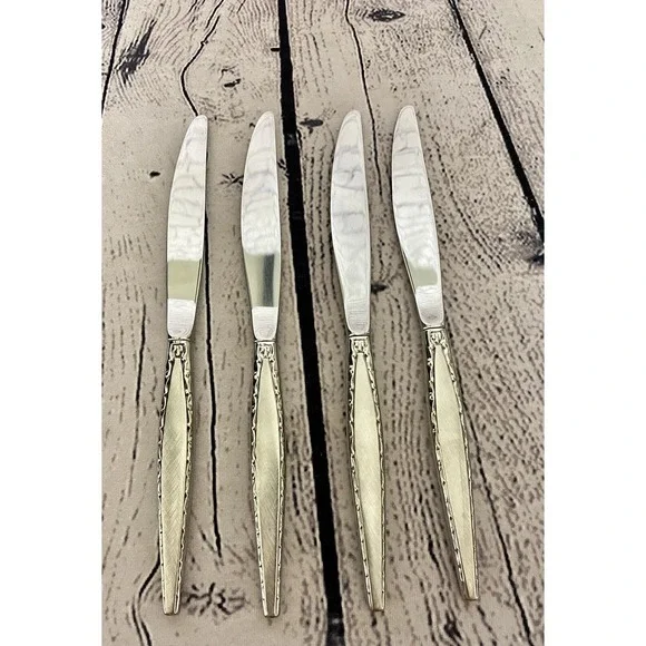 Oneida Community Venetia MCM Dinner‎ Knives Stainless Flatware Lot Set Of 4