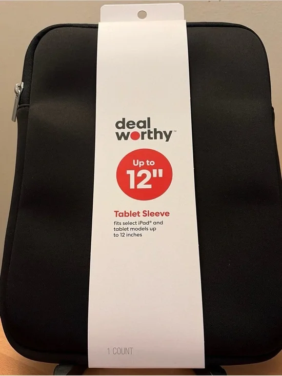 Deal Worthy Black Tablet Sleeve for Up to 12