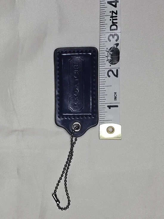 Authentic Vintage Coach Navy Blue Leather Hangtag Replacement Charm Fob