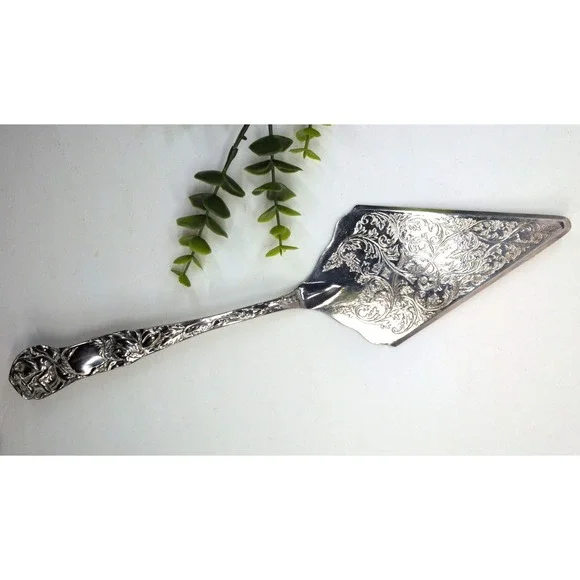 🇮🇹Vtg Antique Cake Serving Knife Silverplated Wedding Server Italy Heirloom 12