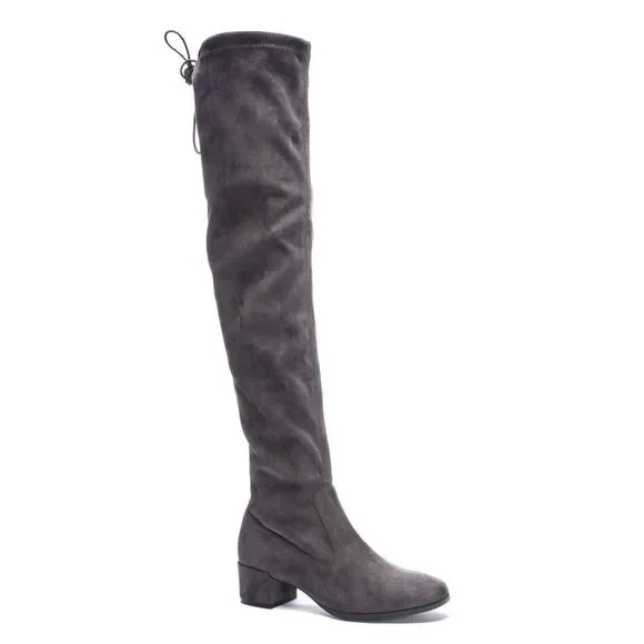 Chinese Laundry Women Over the Knee Sock Boots Mystical Sz US 5.5 Gunmetal Gray