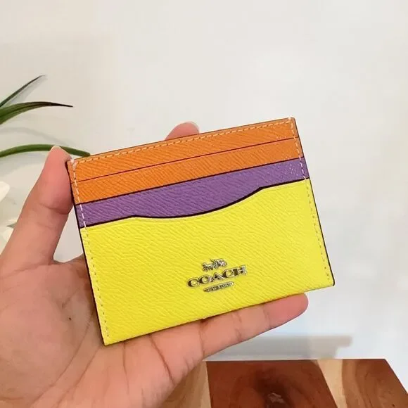 NWT‎ Coach Slim Id Card Case In Colorblock