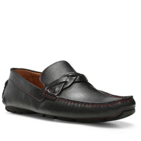 DONALD PLINER Deacon Leather Braided Loafer In Black Size 8.5