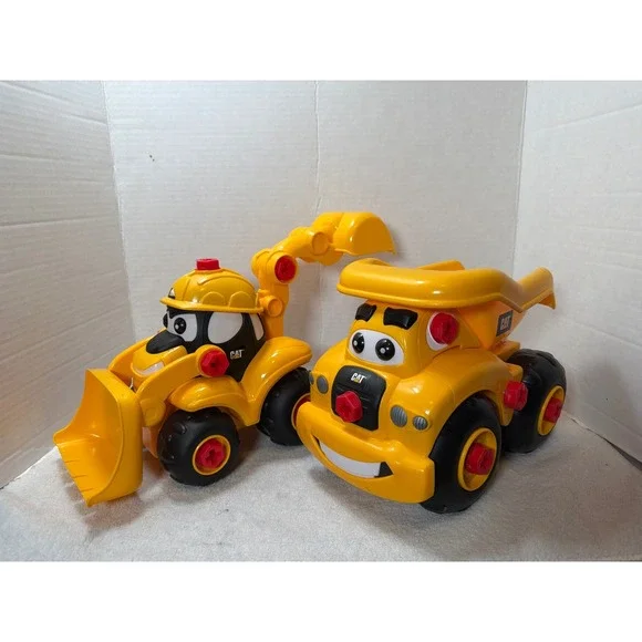 CAT Toy State Truck Set Take A Part Buddies Construction Backhoe Dump Truck